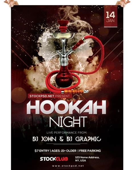 Hookah Night Music Party Poster And Flyer Psd Template Free Download