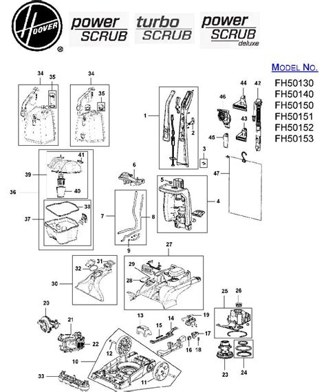Hoover power scrub parts diagram. Hoover FH50 045 Owner's Manual (40 pages) With clean surge the easy to use carpet cleaner with attached tools. Assembly How to Use Using the Tool Cleaning Upholstery Troubleshooting. Manual is suitable for 1 more product: F5858910. Brand: Hoover | Category: Vacuum Cleaner | Size: 2.63 MB. 