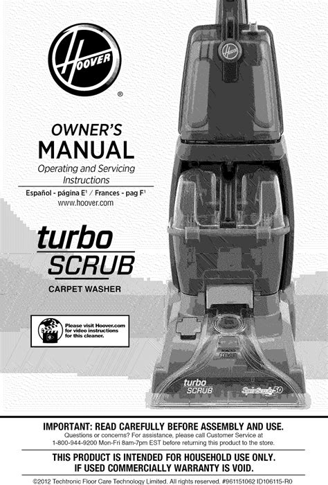Hoover Spinscrub Manual. Spinscrub 50 hoover manual own