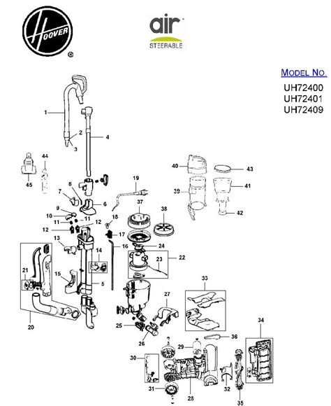 Hoover uh72400 parts diagram. Find many great new & used options and get the best deals for Hoover UH72400 Air Steerable Vacuum Handle Flex Hose Assembly OEM at the best online prices at eBay! Free shipping for many products! 