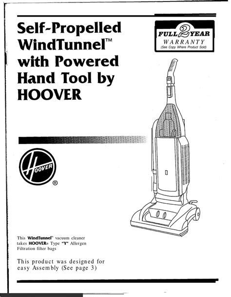 View and Download Hoover WindTunnel user manual online. Self-Propelled with Powered Hand Tool. WindTunnel vacuum cleaner pdf manual download.