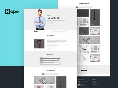 Hope Free Simple Personal Portfolio PSD Template Free PSD Templates