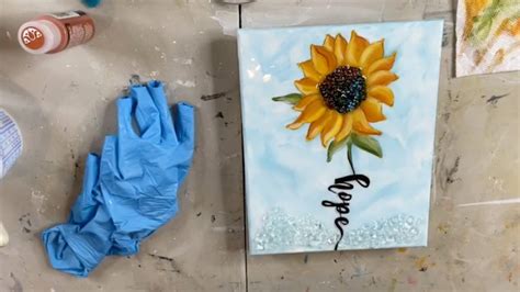 Hope Sunflower (Glass & Resin Art Tutorial) - YouTube