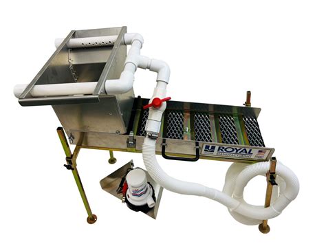 Hopper dredge box.  Sluice extension, 2&rdquo; dredge inlet, v matting plate are ...