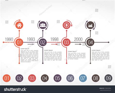 Horizontal timeline infographic design template Vector Image