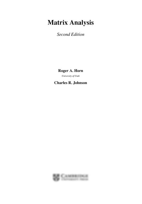 Horn Matrix Analysis Solution