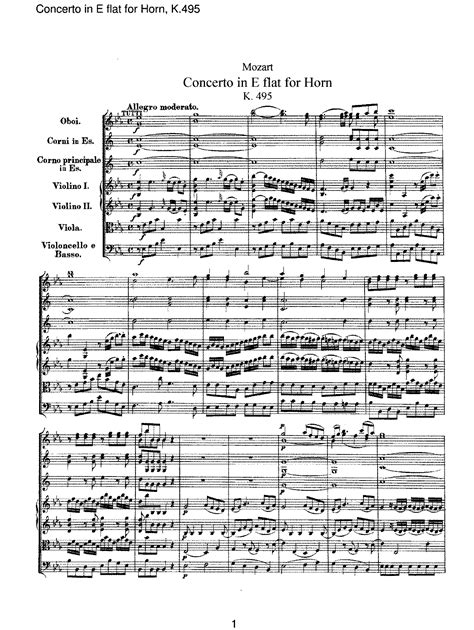 Horn concerto in e flat major k 495 full score. - Monologue, le dialogue et la sottie.