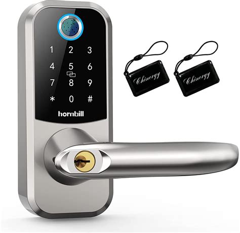 Hornbill keyless entry door lock. Hornbill Smart Lock Keyless Entry with Handle - Fingerprint Door Locks for Front Door - Keypad Electronic Digital Biometric Bluetooth Passcodes Alexa App Control Touch … 