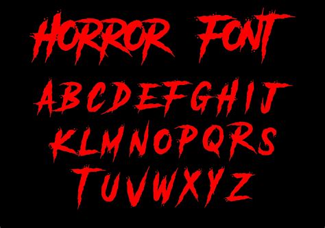 Horror movie font. ... horror, decorative, scary, and gothic fonts with unique variation styles. The Horror Font is perfect for your horror projects, such as: Movie Poster ... 