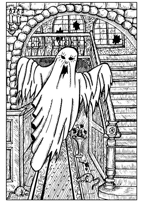 Full Download Horror Ghost Halloween Coloring Books For Adults By Jacob Mason