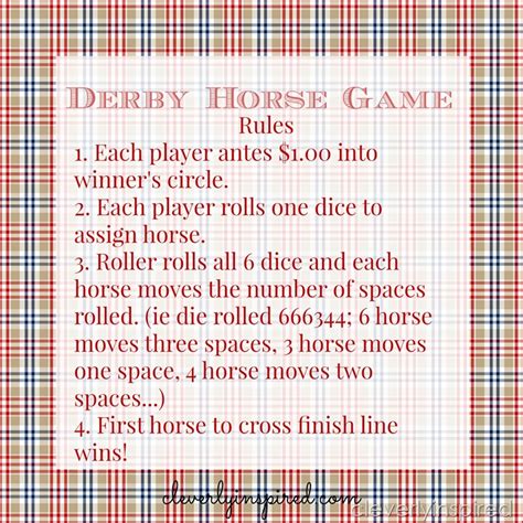 Horse Race Dice Game Rules