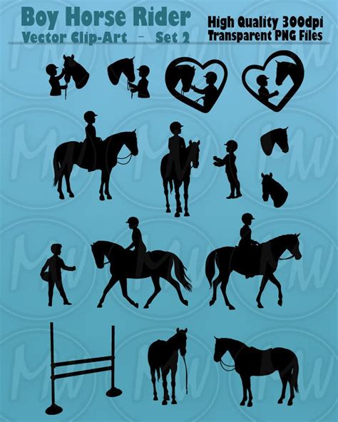 Horse and Rider Clipart - Etsy Canada