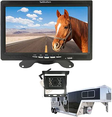 Horse trailer camera. Wireless Backup Camera System with 7 inch Splitscreen, Waterproof Wireless Rear View Camera with Night Vision, Support add 2nd Wireless Reversing Camera for Trailer, RV, Trucks, Horse-Trailer, etc. 1. Save 5%. $17999. Was: $189.99. Lowest price in 30 days. FREE delivery Tue, Oct 10. Or fastest delivery Tomorrow, Oct 7. 