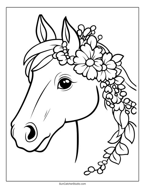 Horses Coloring Shee
