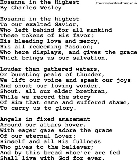 Hosanna in the highest lyrics. Things To Know About Hosanna in the highest lyrics. 