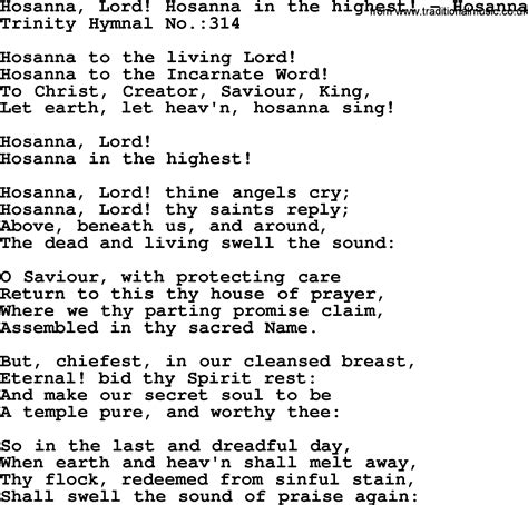 Hosanna lyrics. Things To Know About Hosanna lyrics. 