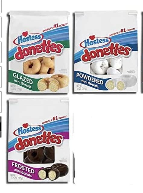 Hostess Donettes Variety Pack Powdered, Frosted, …