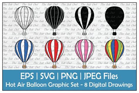 Hot Air Balloon Silhouette Design Bundles