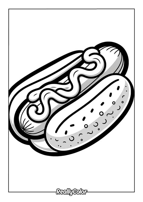 Hot Dog Coloring Shee