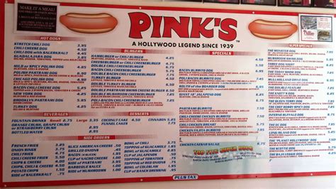 Hot Dog Menu - Pink