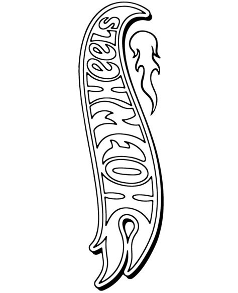 Hot Wheels Logo in vertical Coloring Pages Free Printable Coloring Pages
