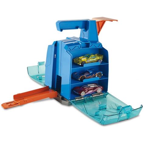Hot Wheels Track Builder Display Launcher with 2 Vehicles