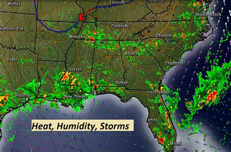 Hot and humid with spotty storms