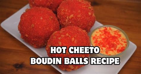 Hot cheeto boudin balls recipe.  Working in batches, using slotted spoo...