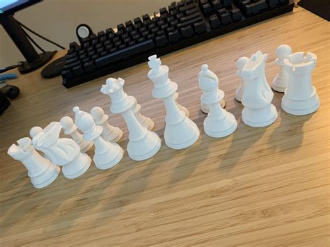 Hot off the press! My 3D printed chess set is complete. r/chess