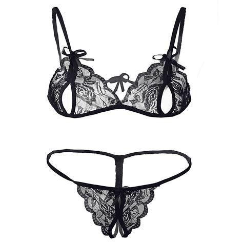 Women's Sheer Lace Underwire 1/4 Cups Bra Exposed Breast Push Up Shelf Bras