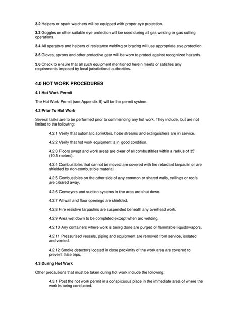 Hot work program templates in Word and Pdf formats page 5 of 12