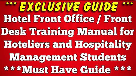 Hotel front office operations training manual. - Toyota 2e engine manual free download.