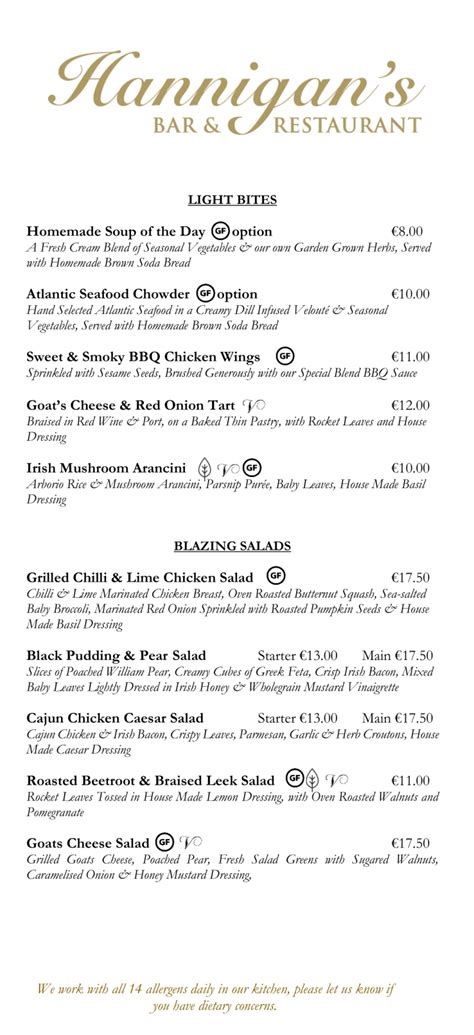 Hotel killarney restaurant menu.  Join us at Hannigans Bar & Restaurants for a delicious...