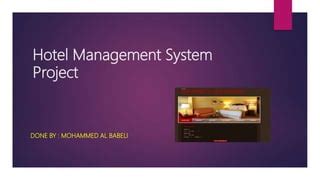 Hotel management system project pdf.  - Hotel-Management-System/Hotel This system offers...