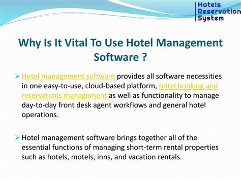 Hotel management system website.  Segment properties to optimize rates, mana...