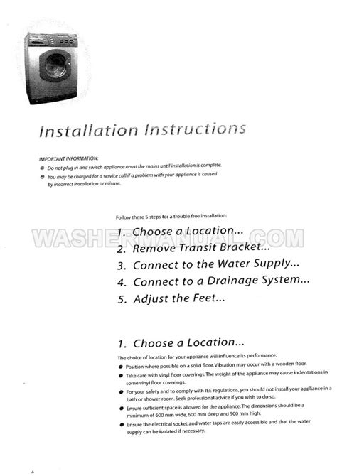 Hotpoint aquarius washing machine instructions manual. - Yamaha yfm 50 atv 2004 2008 manuale d'officina.