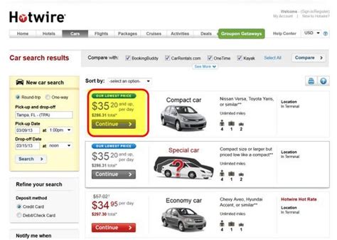 Hotwire rent a car. Maybe it’s all about the make or model. Could be you just want the best rate possible. The car you select is up to you, and so is the way you pick your ride. Filter by: Rate: We have Spring rent-a cars starting at $8.99. Car Rental Brand: Choose your wheels from rental car suppliers. 