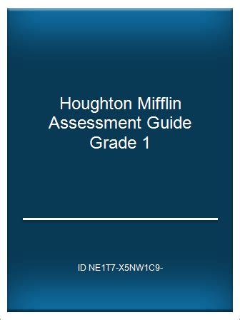 Houghton mifflin assessment guide grade 1 ag107. - Comportamiento de los primates un libro de ejercicios.