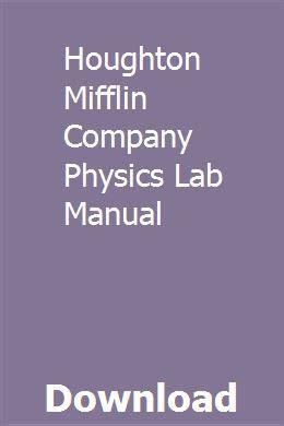 Houghton mifflin company physics solutions manual. - Alchemists handbook manual for practical laboratory alchemy.
