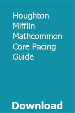 Houghton mifflin mathcommon core pacing guide. - Pokemon ranger shadows of almia prima official game guide prima.