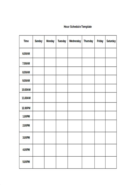Hourly Schedule Examples 6+ Samples in PDF DOC Google Docs