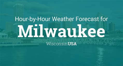 Hour-by-Hour Forecast for Milwaukee, USA. Weather Today Weather Hourly 14 Day Forecast Yesterday/Past Weather Climate (Averages) Currently: 46 °F. Mostly cloudy. (Weather station: Milwaukee / Timmerman, USA). See more current weather.. 