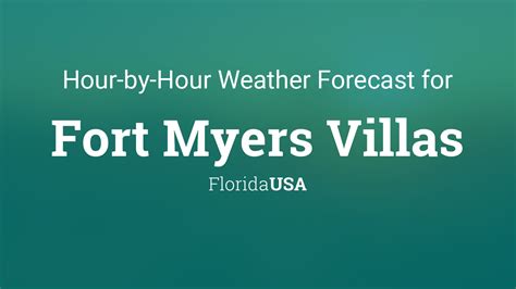  Hour-by-Hour Forecast for Fort Myers, USA. Time/General; Weather . Weather Today/Tomorrow ; Hour-by-Hour Forecast ; 14 Day Forecast . 