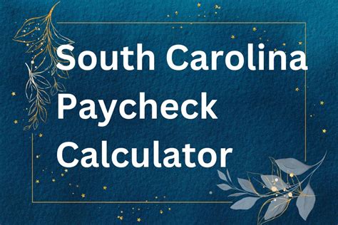 Hourly paycheck calculator south carolina. Taxes. Knowing your salary after tax or take home pay can give you a clearer picture of your actual earnings, helping you plan your expenses, savings, and investments better. Our paycheck calculator is designed to provide accurate breakdowns, giving you insights into how much of your earnings go to federal, state, and FICA taxes. 