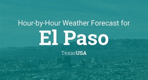 Hourly weather el paso tx. Point Forecast: El Paso TX 31.86°N 106.44°W: Mobile Weather Information | En Español Last Update: 5:14 am MDT May 13, 2024 Forecast Valid: 9am MDT May 13, … 