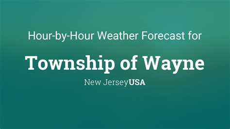 Weather Underground provides local & long-range weather forecasts, weatherreports, maps & tropical weather conditions for the Wayne area. ... Wayne, NJ Hourly Weather Forecast star_ratehome. 58 ...
