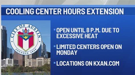 Hours at some Austin cooling centers extended this weekend