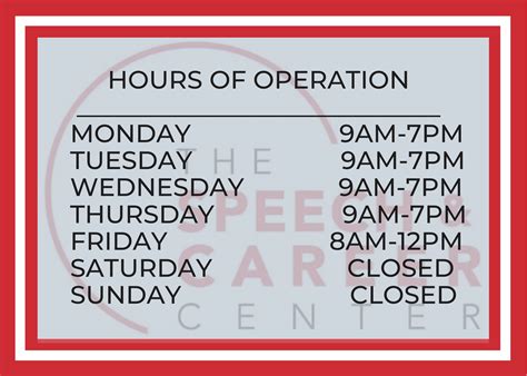 Hours of Operation at Ripley