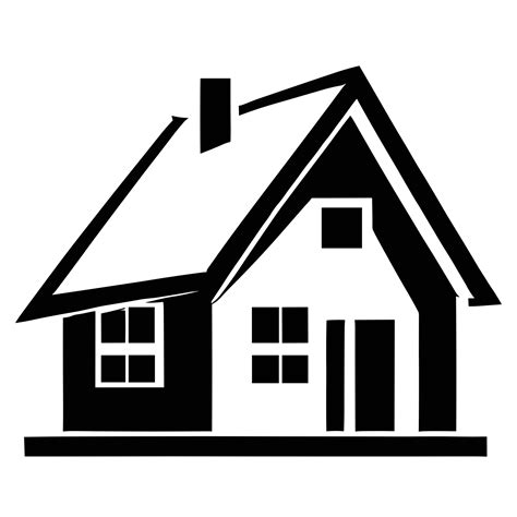 House Clipart Black and White - Etsy