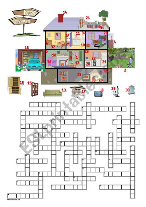 House Crossword ESL worksheet by xiles31